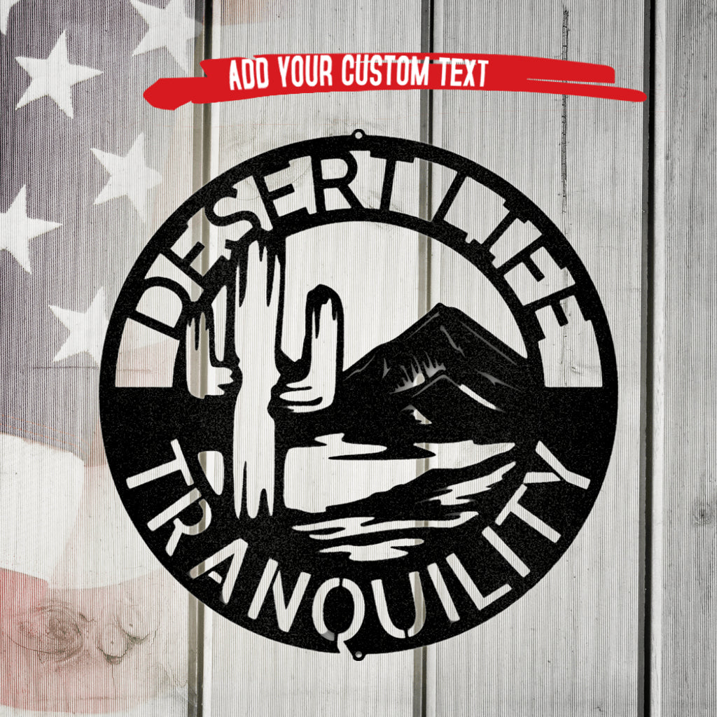 Desert Life Monogram Metal Wall Art Custom Decor