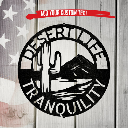 Desert Life Monogram Metal Wall Art Custom Decor