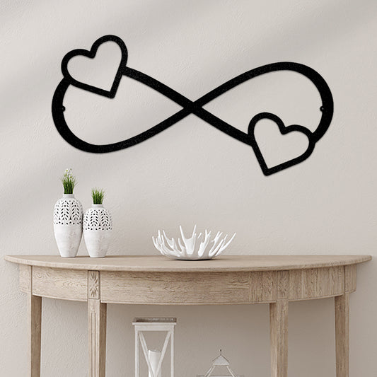 Double Heart Infinity Metal Wall Art Home Decor