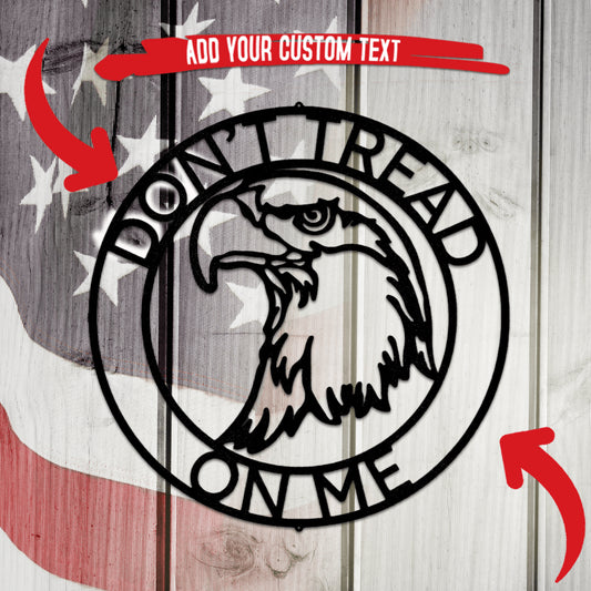 Eagle Head Ring Monogram Metal Wall Art Custom Decor