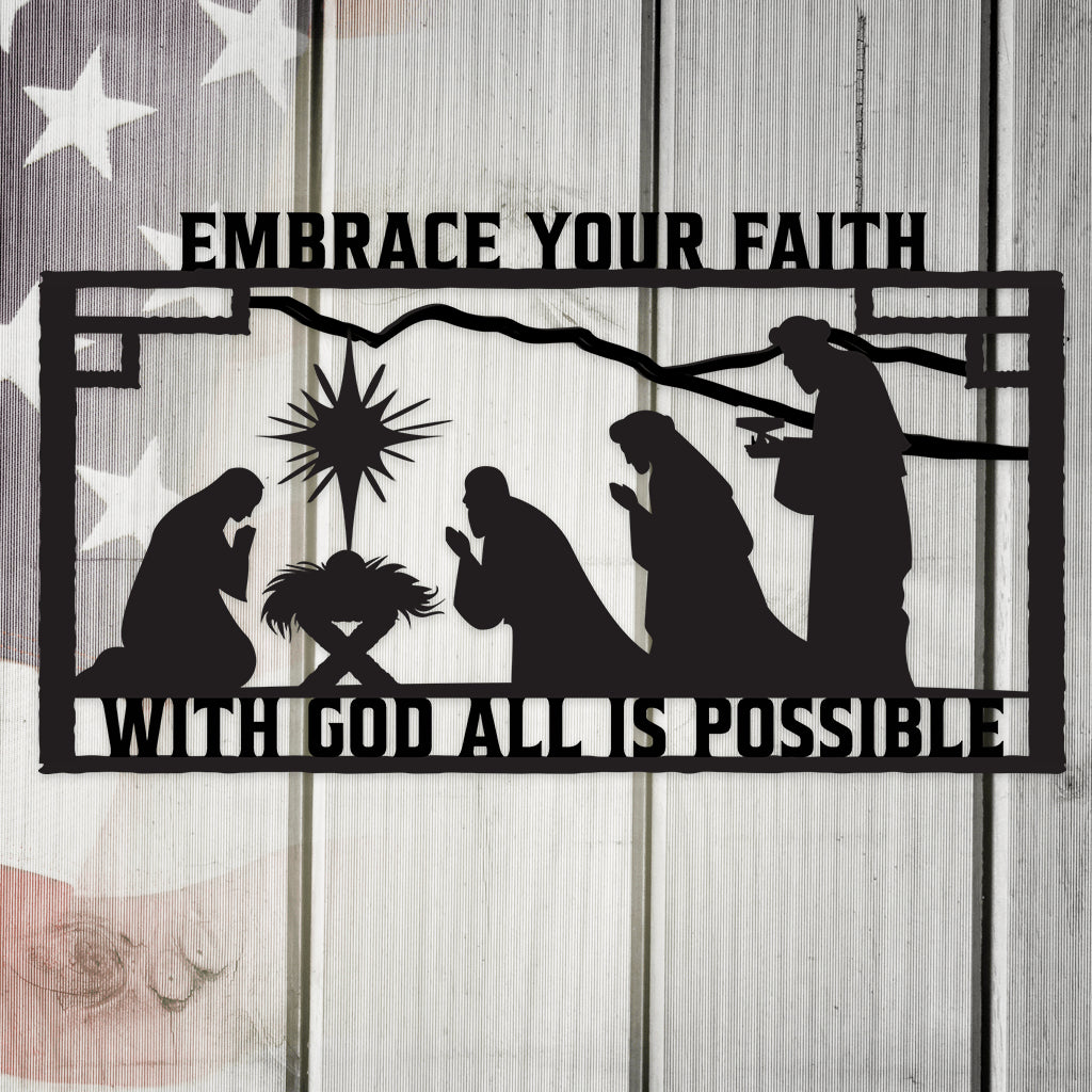 Embrace Your Faith Metal Wall Art Custom Home Decor