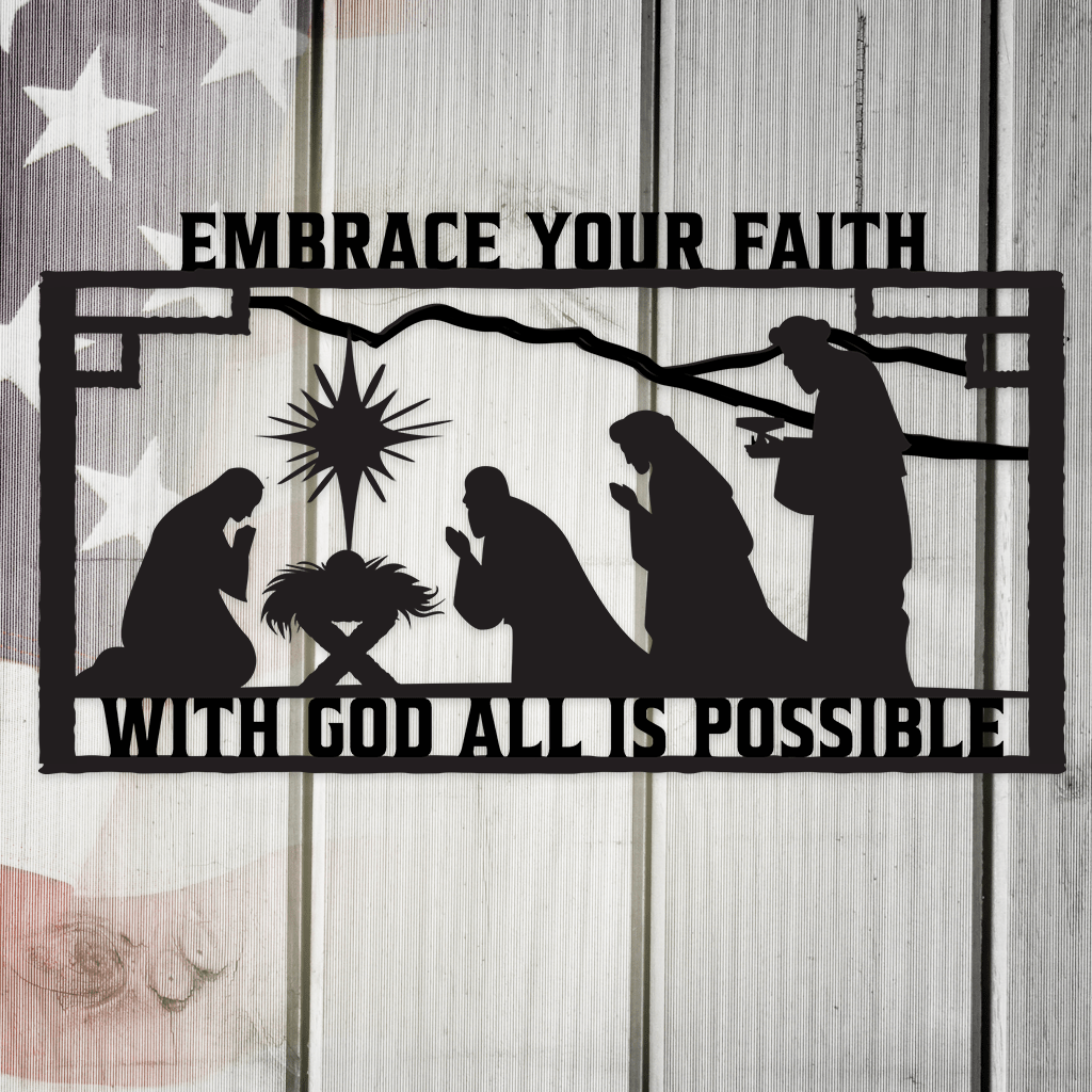 Embrace Your Faith Metal Wall Art Custom Home Decor