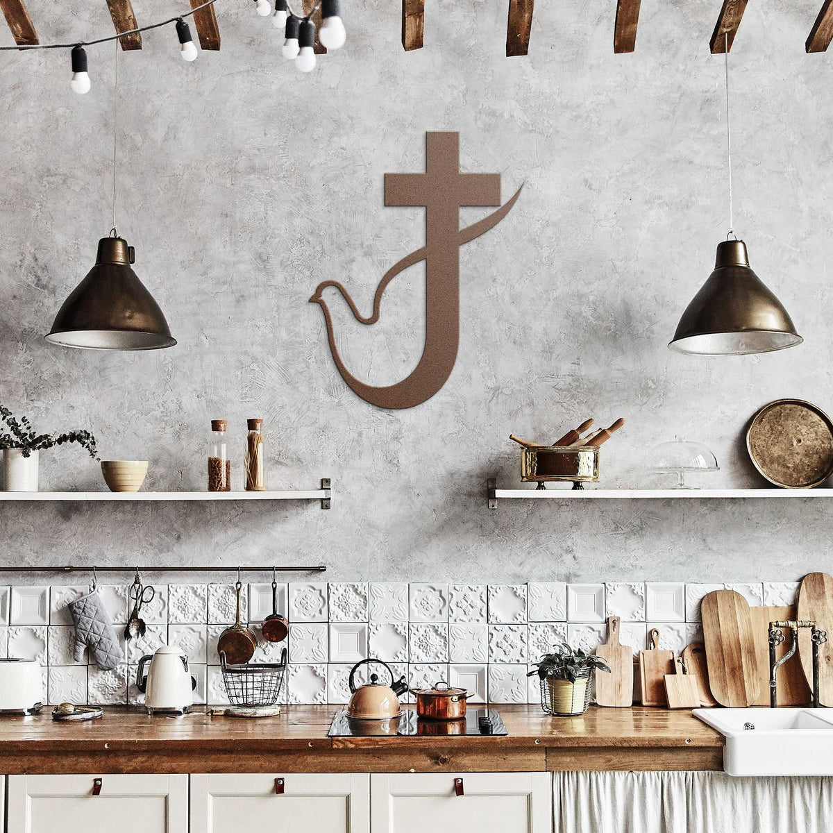 Faith and Love Entwined Cross & Dove