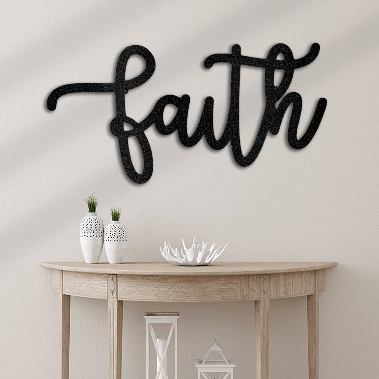 Faith Script Metal Wall Art Home Decor