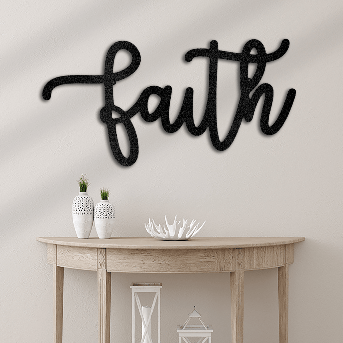 Faith Script Metal Wall Art Home Decor