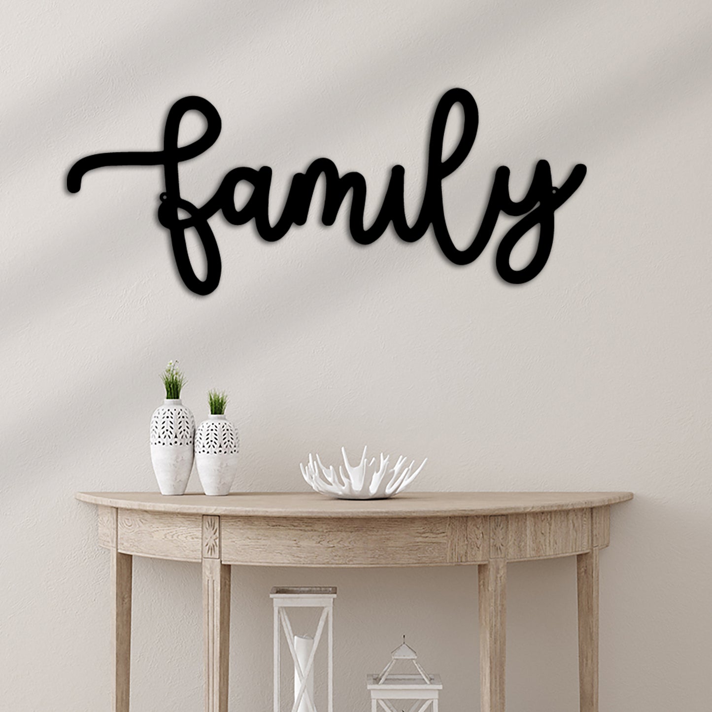Family Script Metal Wall Art Home Forever Decor