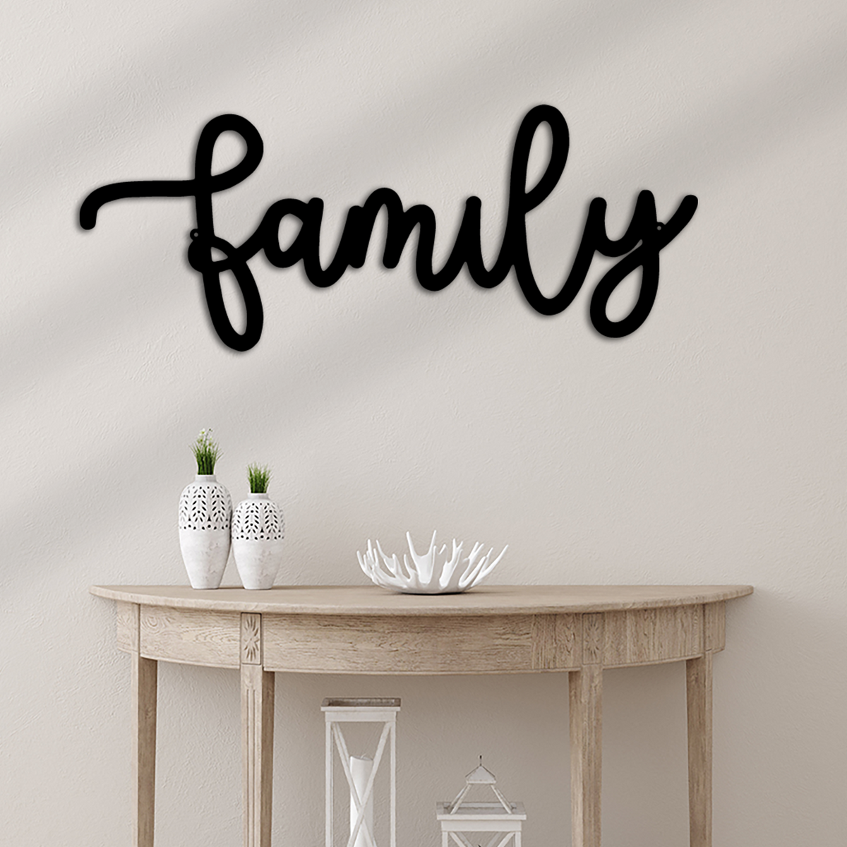 Family Script Metal Wall Art Home Forever Decor