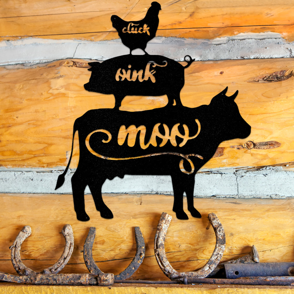 Farm Animals Metal Wall Art Custom Home Decor