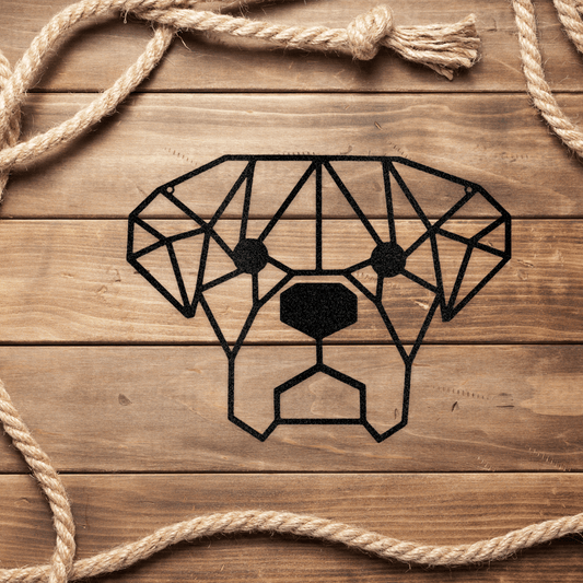 Geometric Dog Metal Art