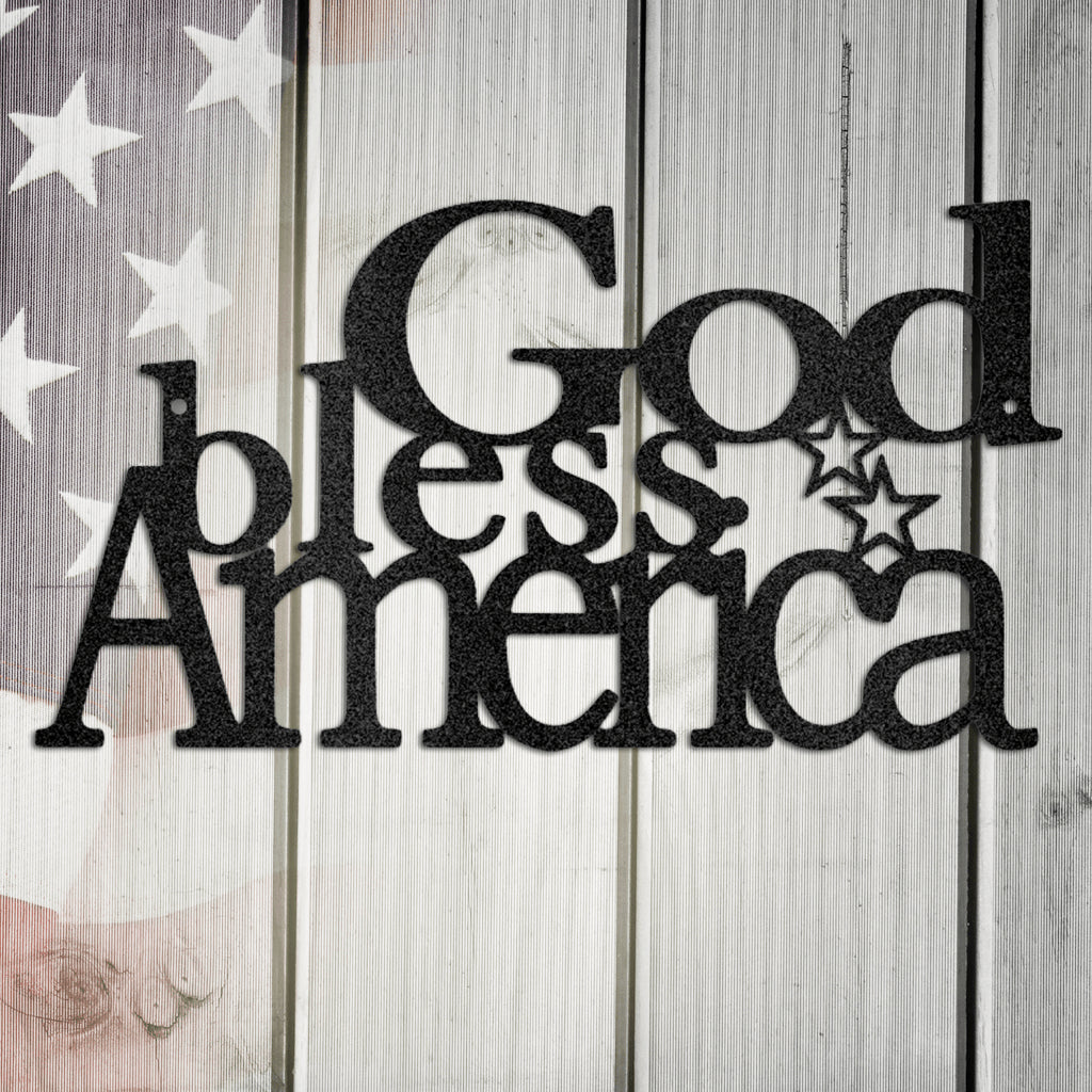 God Bless America Metal Wall Art Custom Home Decor