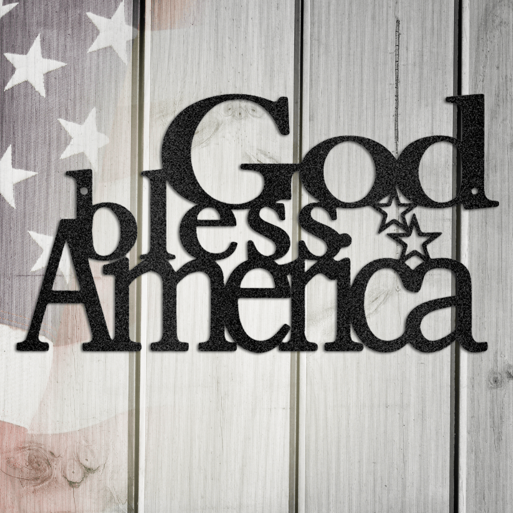 God Bless America Metal Wall Art Custom Home Decor