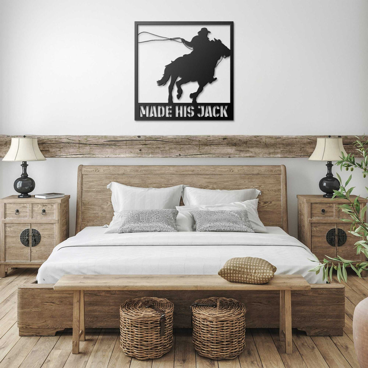 He Made His Jack Country Rodeo Metal Wall Art