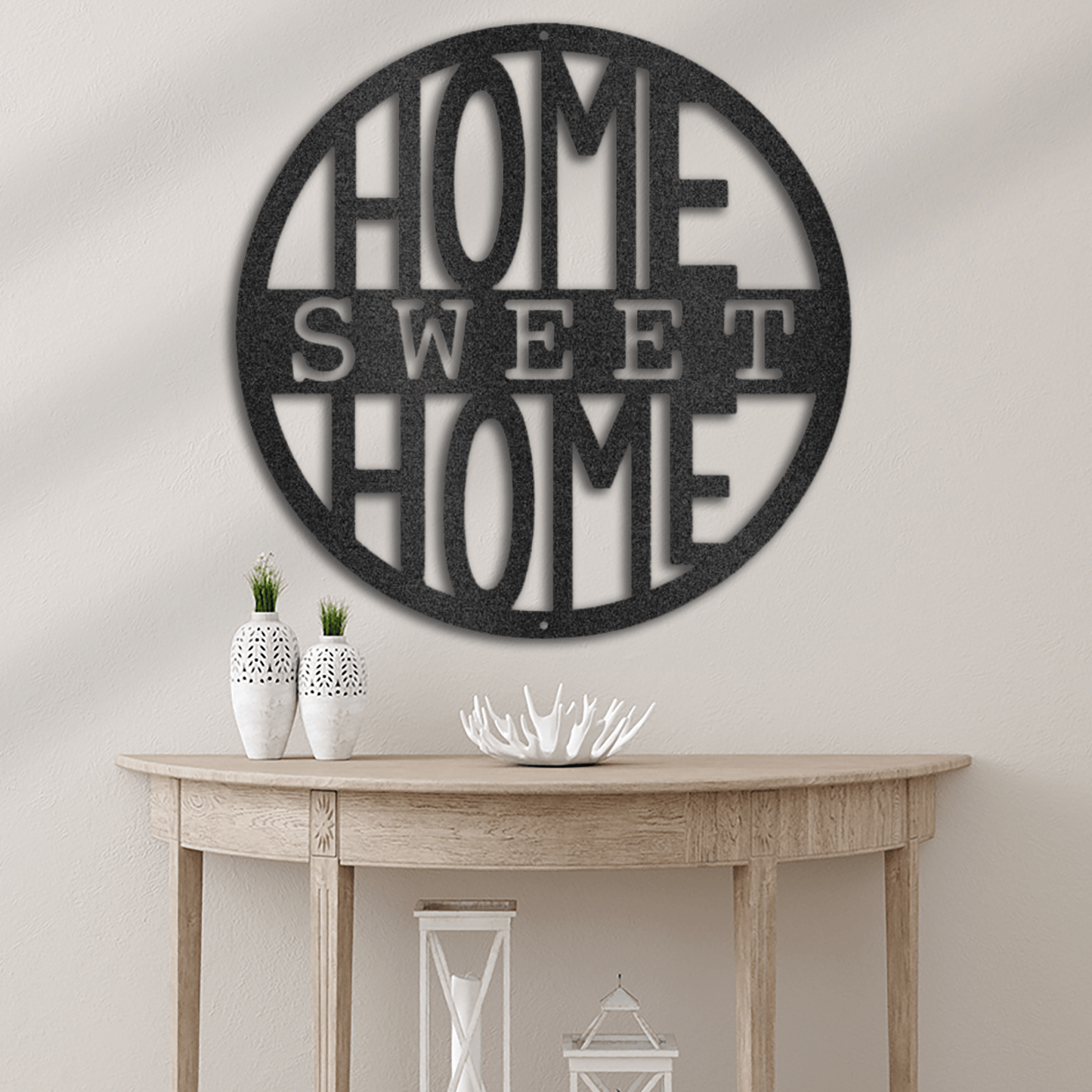 Home Sweet Home Circle Metal Art