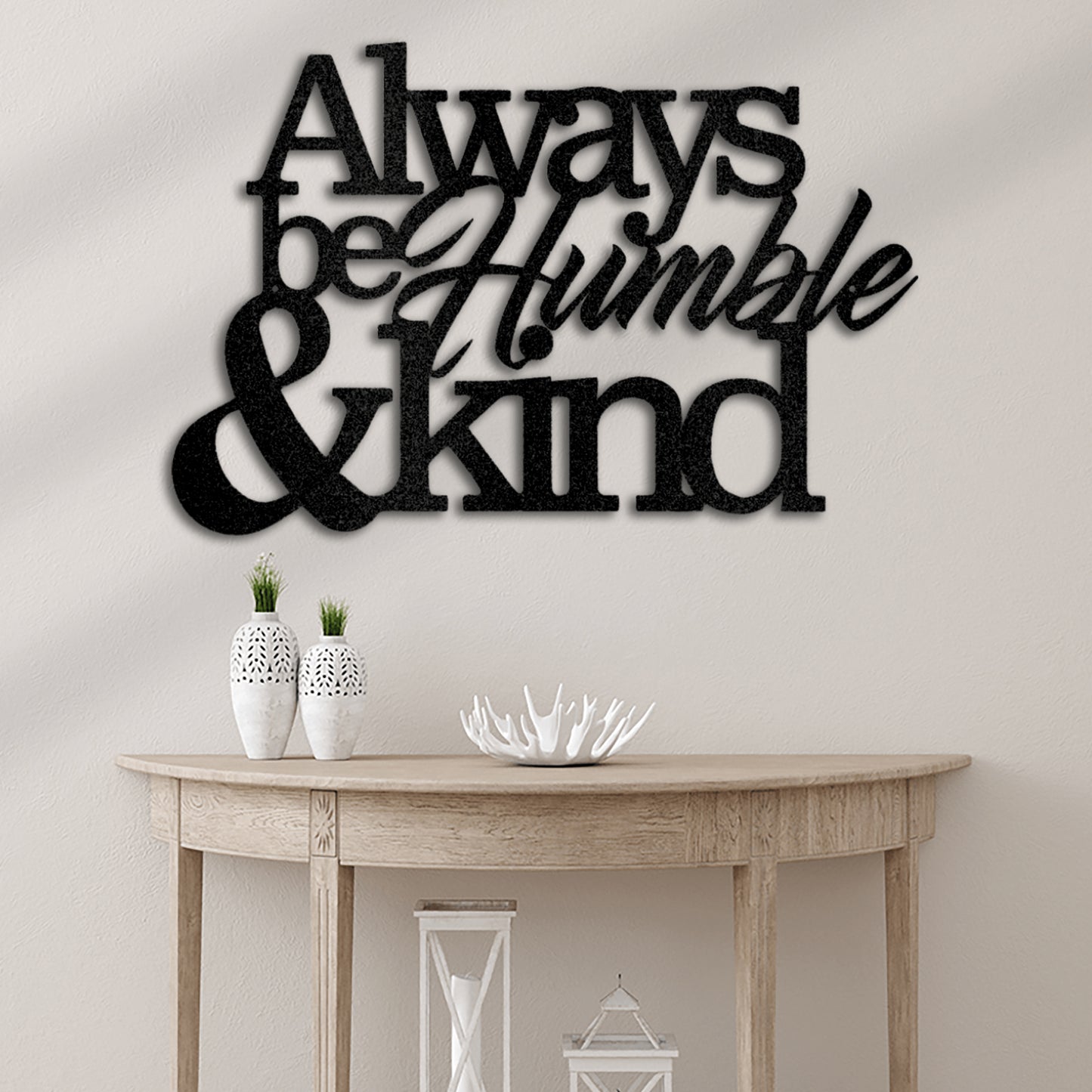 Humble and Kind Quote Metal Wall Art Decor
