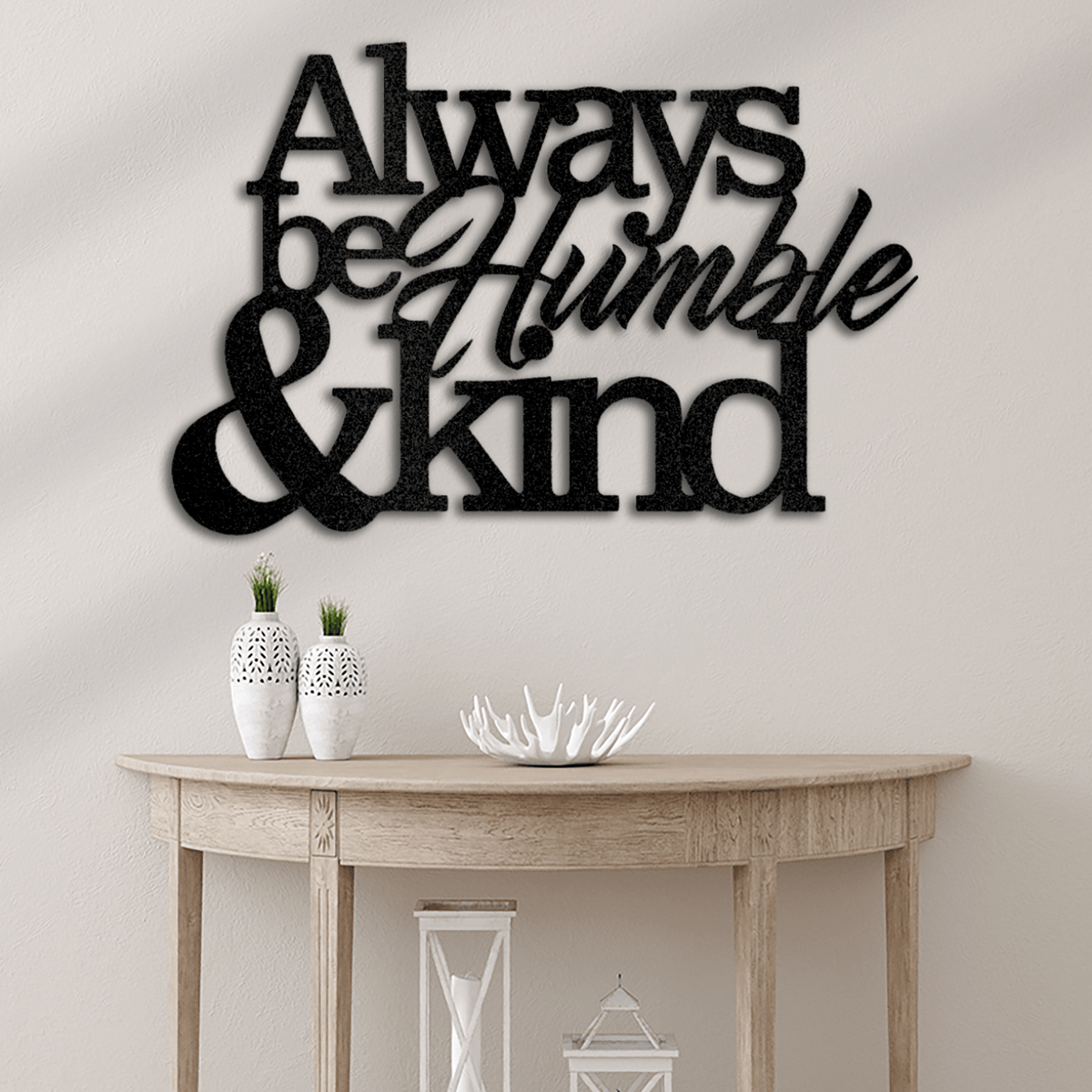Humble and Kind Quote Metal Wall Art Decor