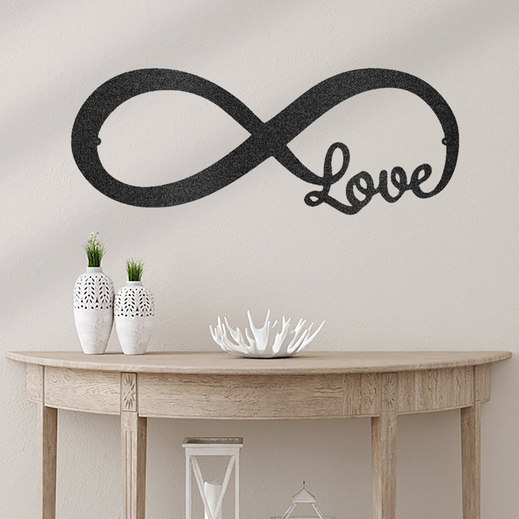 Infinite Love Quote Metal Wall Art Custom Decor