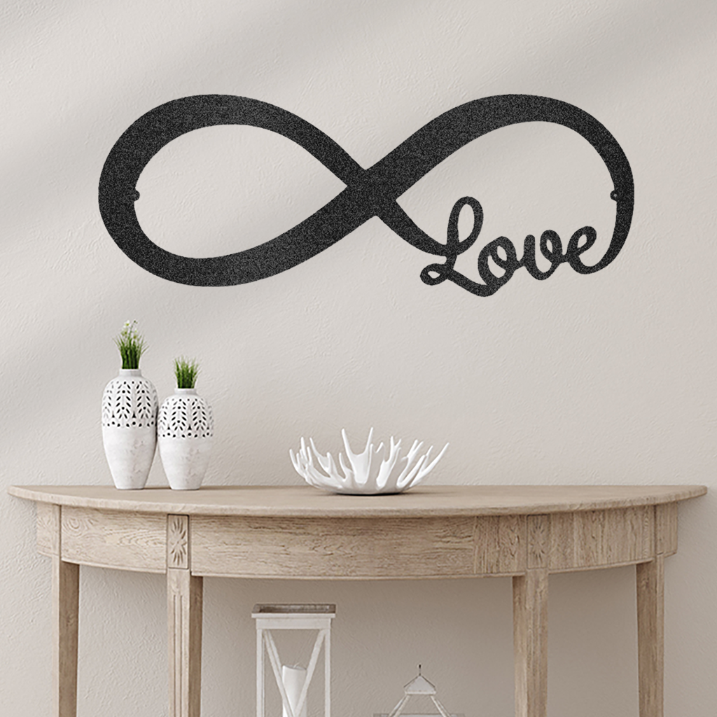 Infinite Love Quote Metal Wall Art Custom Decor