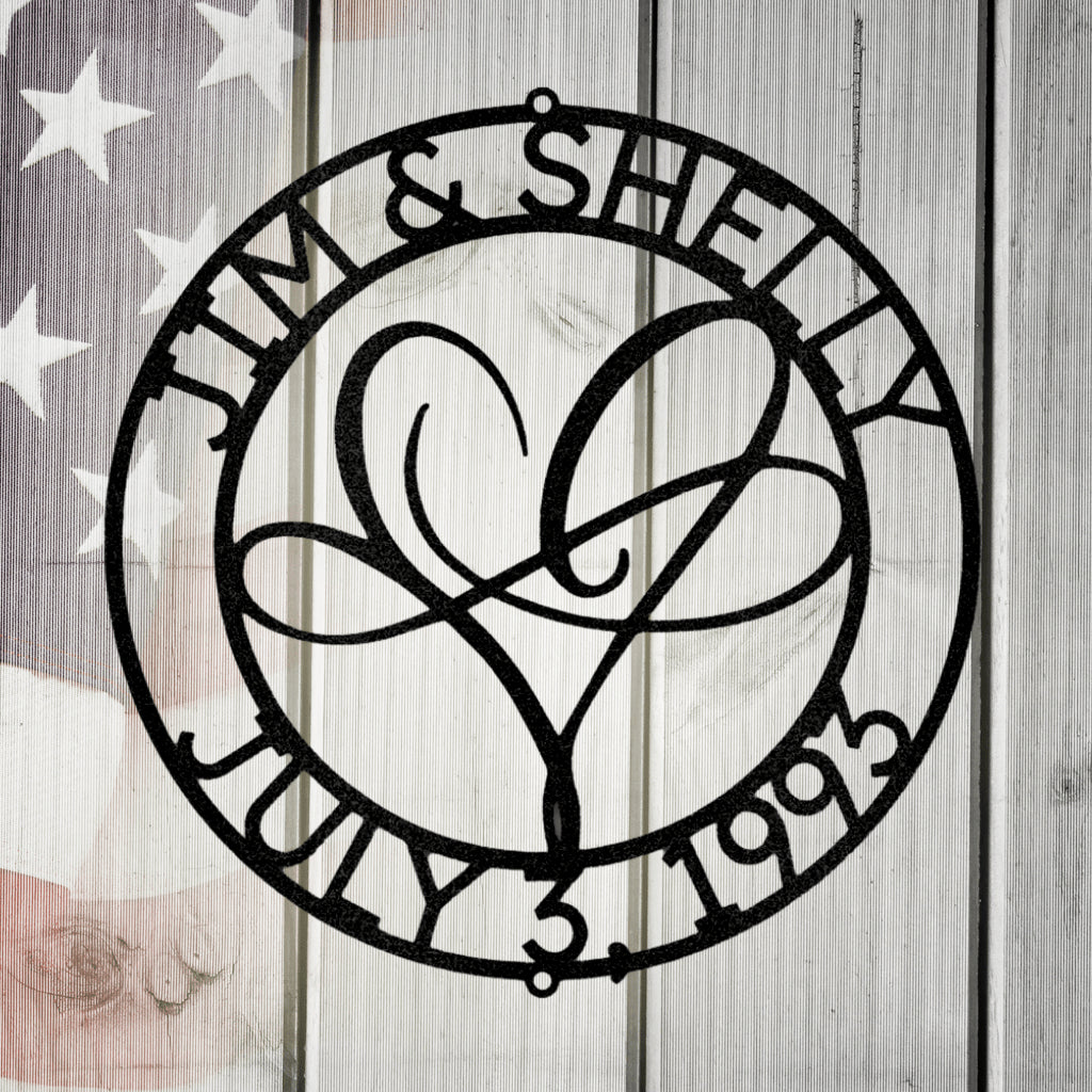 Infinite Love Monogram Custom Metal Art