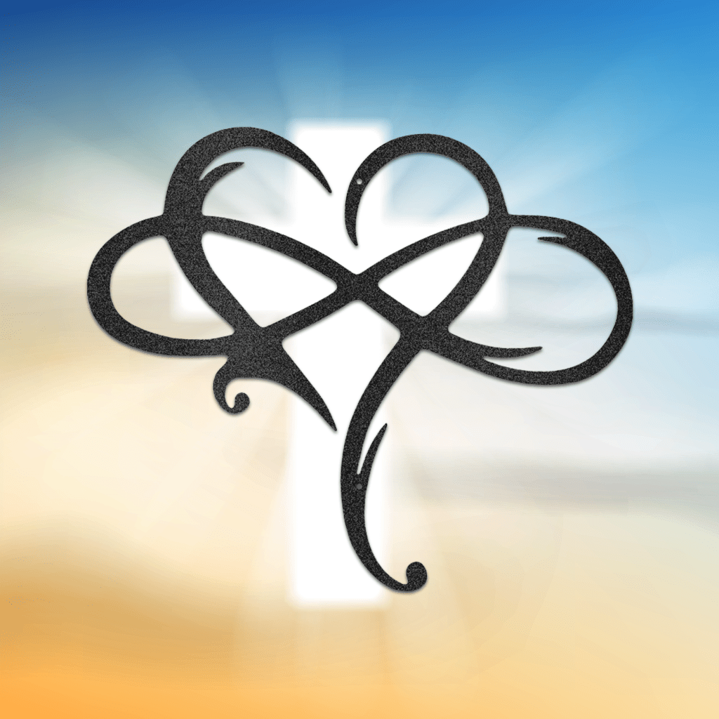 Infinity and Heart Metal Wall Art Home Decor