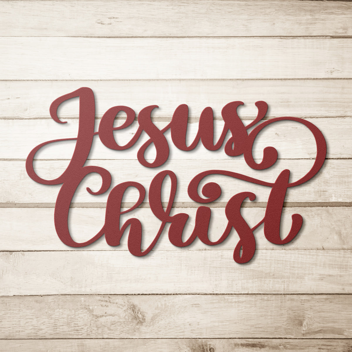 Jesus Christ Script Text Metal Wall Art