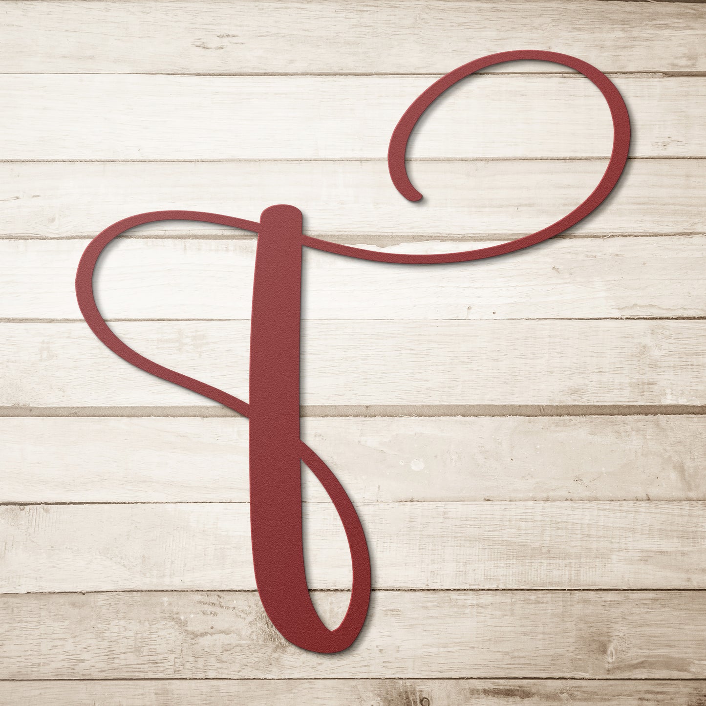 Letter T, Script Metal Wall Art - Country Proud USA