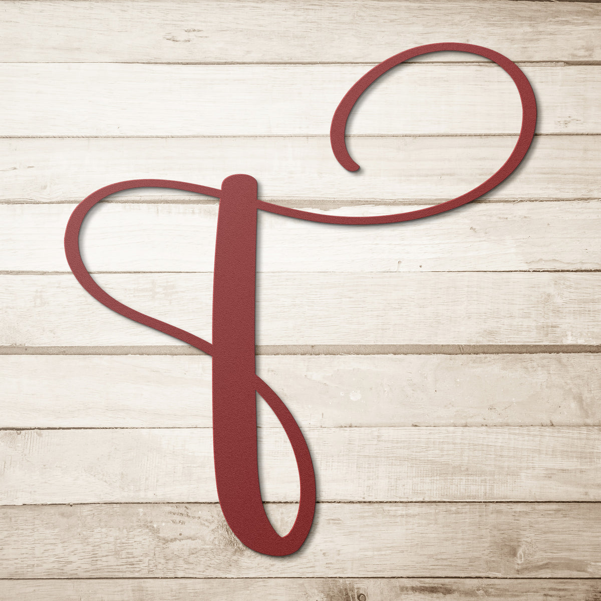 Letter T, Script Metal Wall Art - Country Proud USA