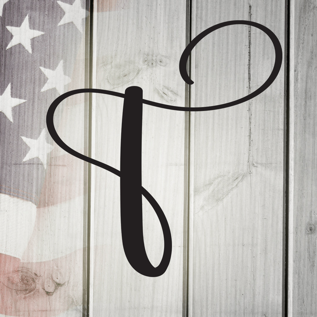 Personalized Script Letter T Monogram - Custom Metal Wall Art for Home Decor