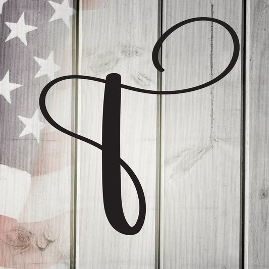 Personalized Script Letter T Monogram - Custom Metal Wall Art for Home Decor
