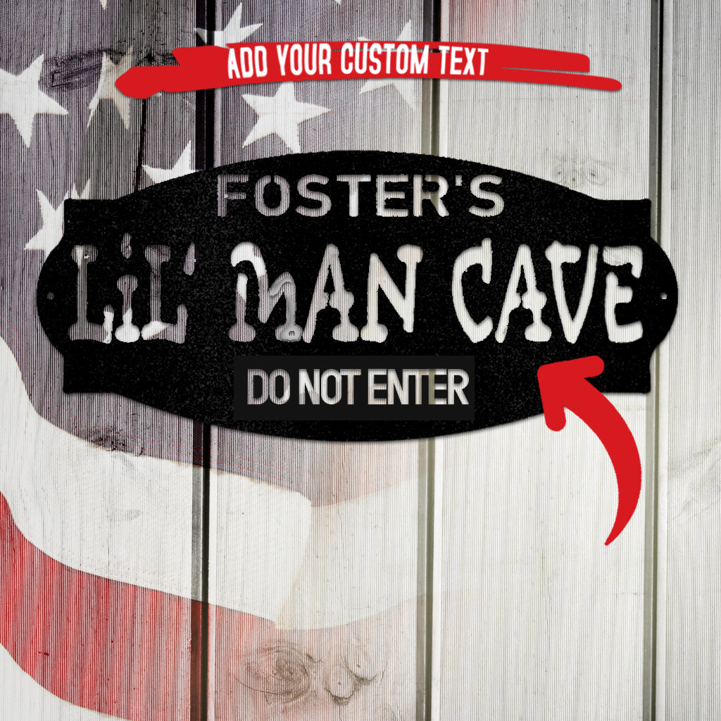 Lil Man Cave Metal Wall Art for Home Decor