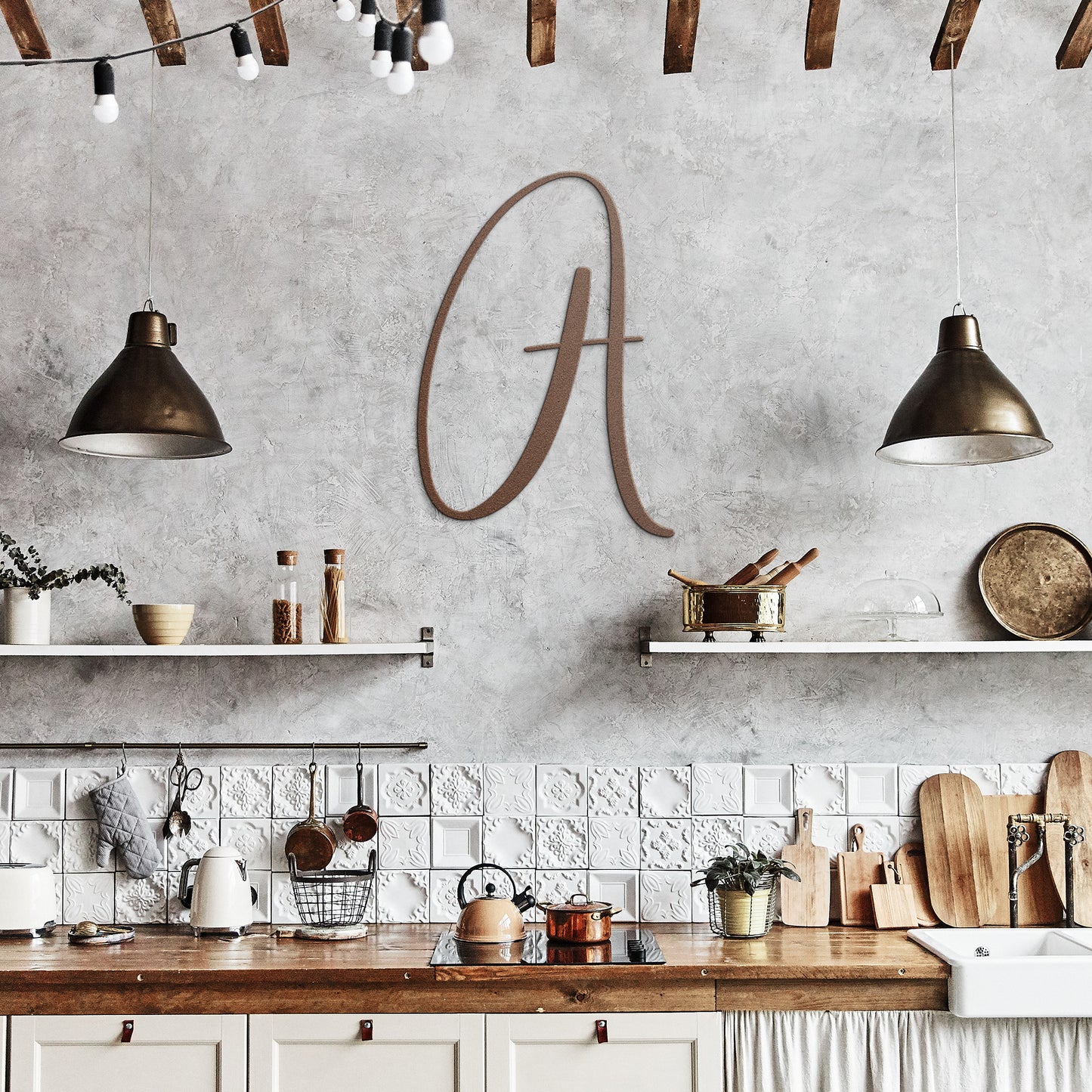 Script Letter A, Your Initial - Country Proud USA