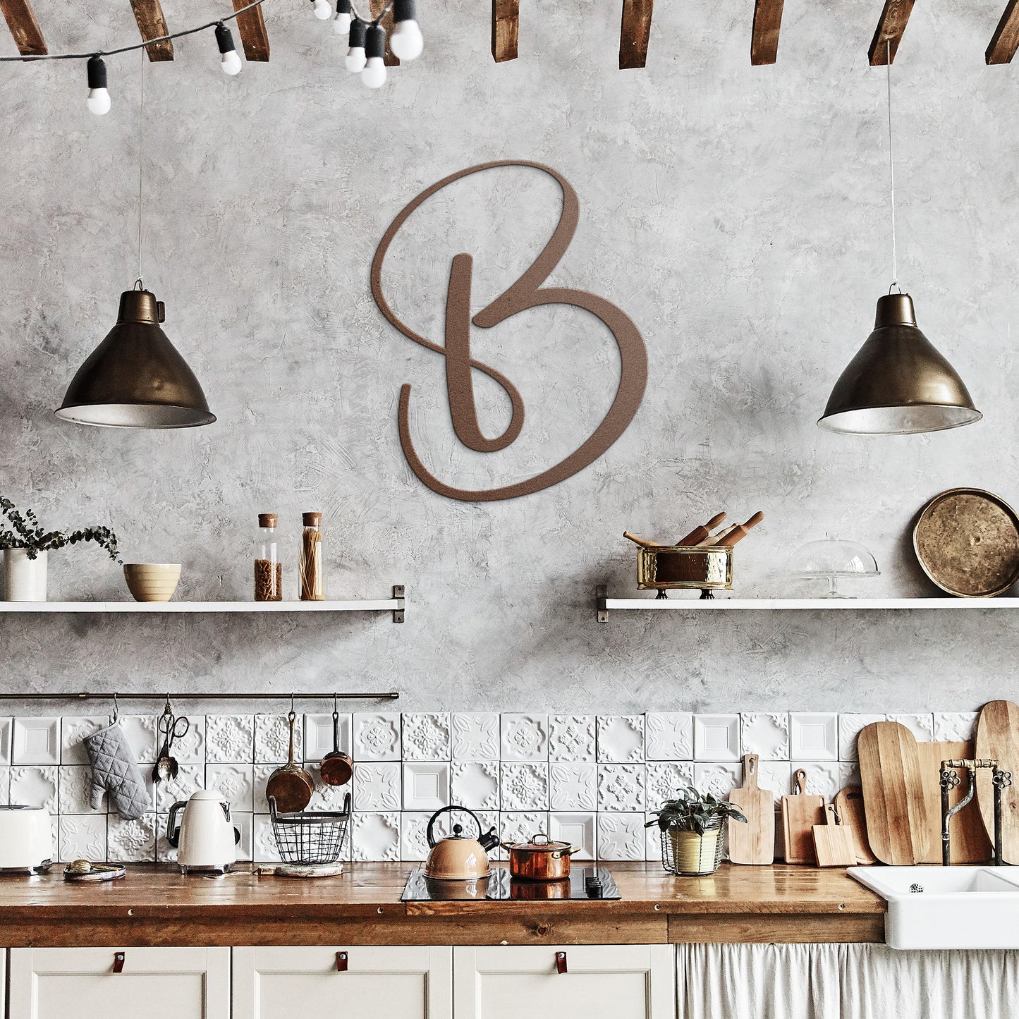Script Letter B, Your Initial - Country Proud USA