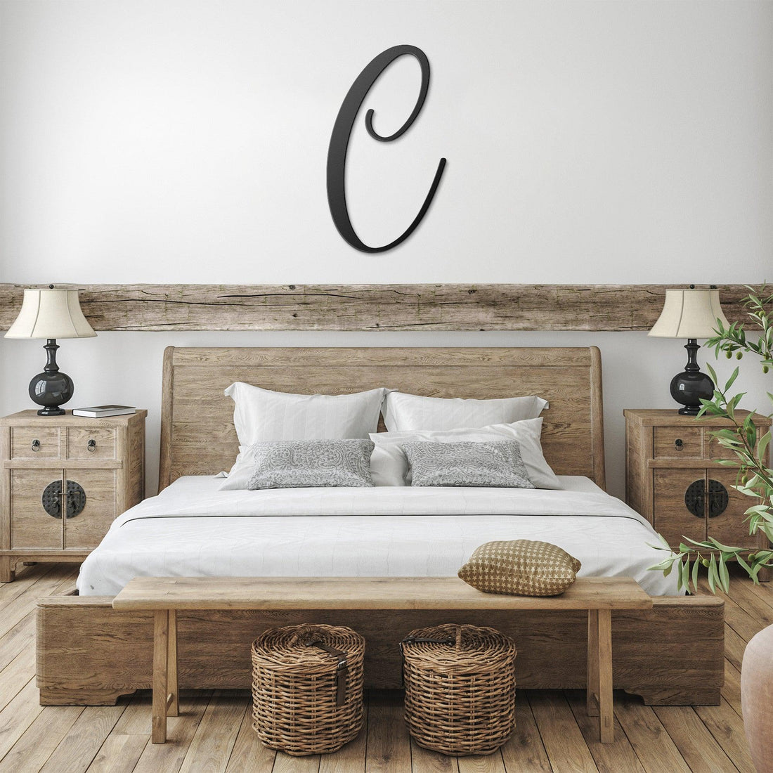 Script Letter C, Your Initial Metal Wall Art