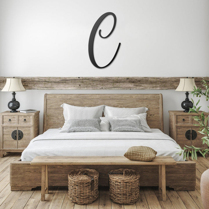 Script Letter C, Your Initial Metal Wall Art