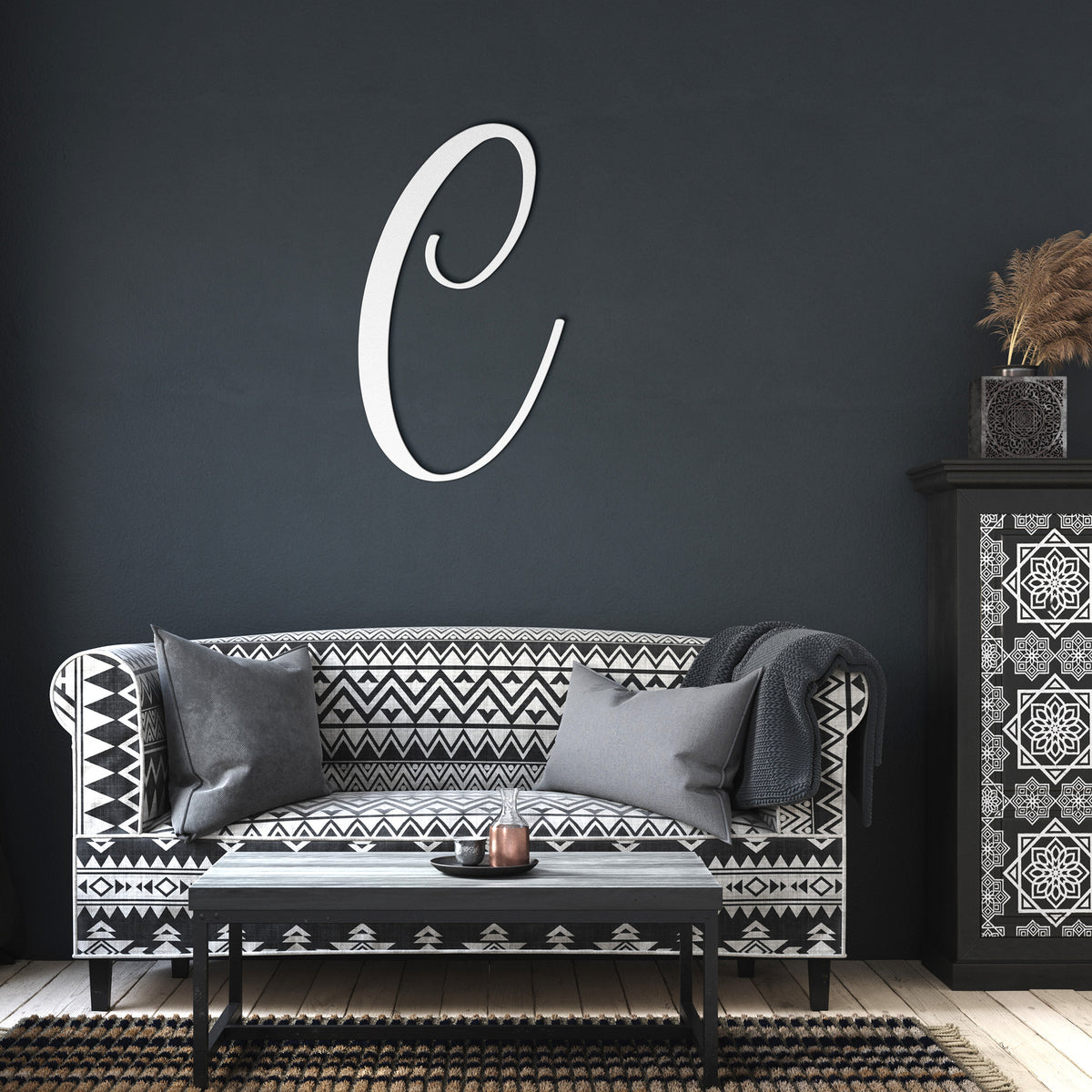 Script Letter C, Your Initial - Country Proud USA