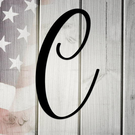 Script Letter C, Your Initial Metal Wall Art