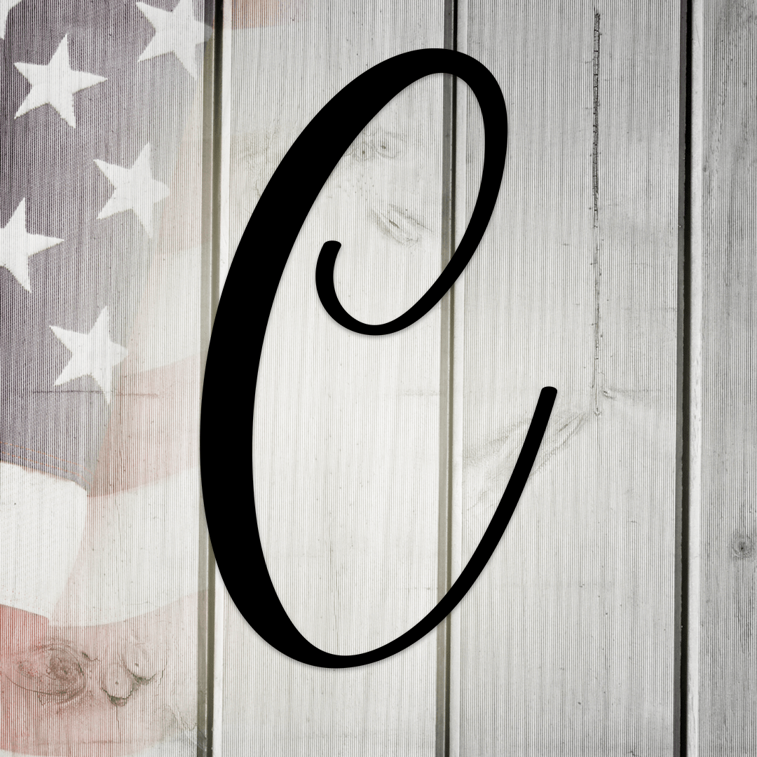 Script Letter C, Your Initial Metal Wall Art