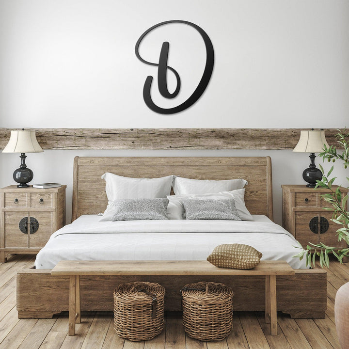 Script Letter D, Your Initial Metal Wall Art Home Decor