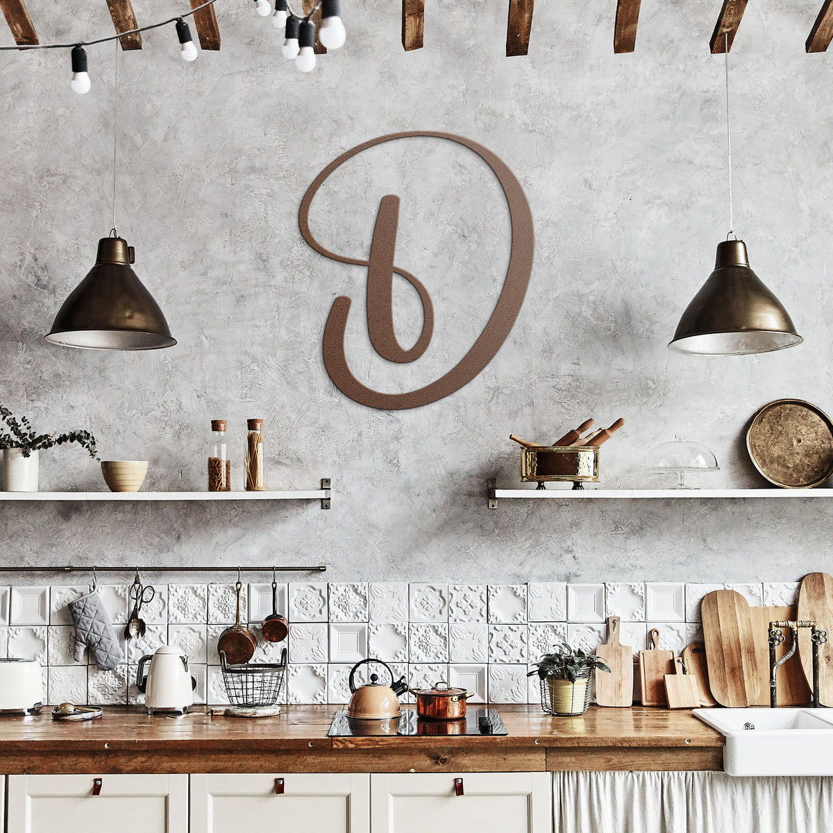 Script Letter D, Your Initial - Country Proud USA