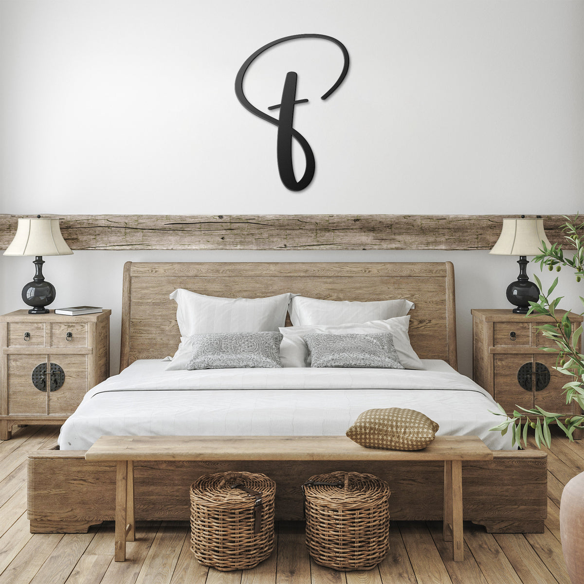 Script Letter F, Your Initial Metal Wall Art Home Decor