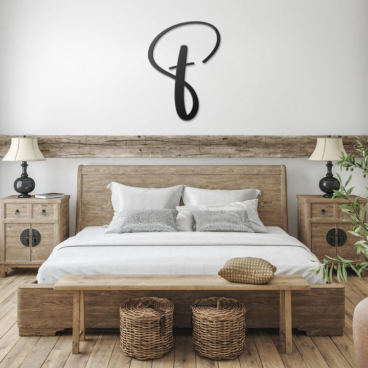 Script Letter F, Your Initial Metal Wall Art Home Decor