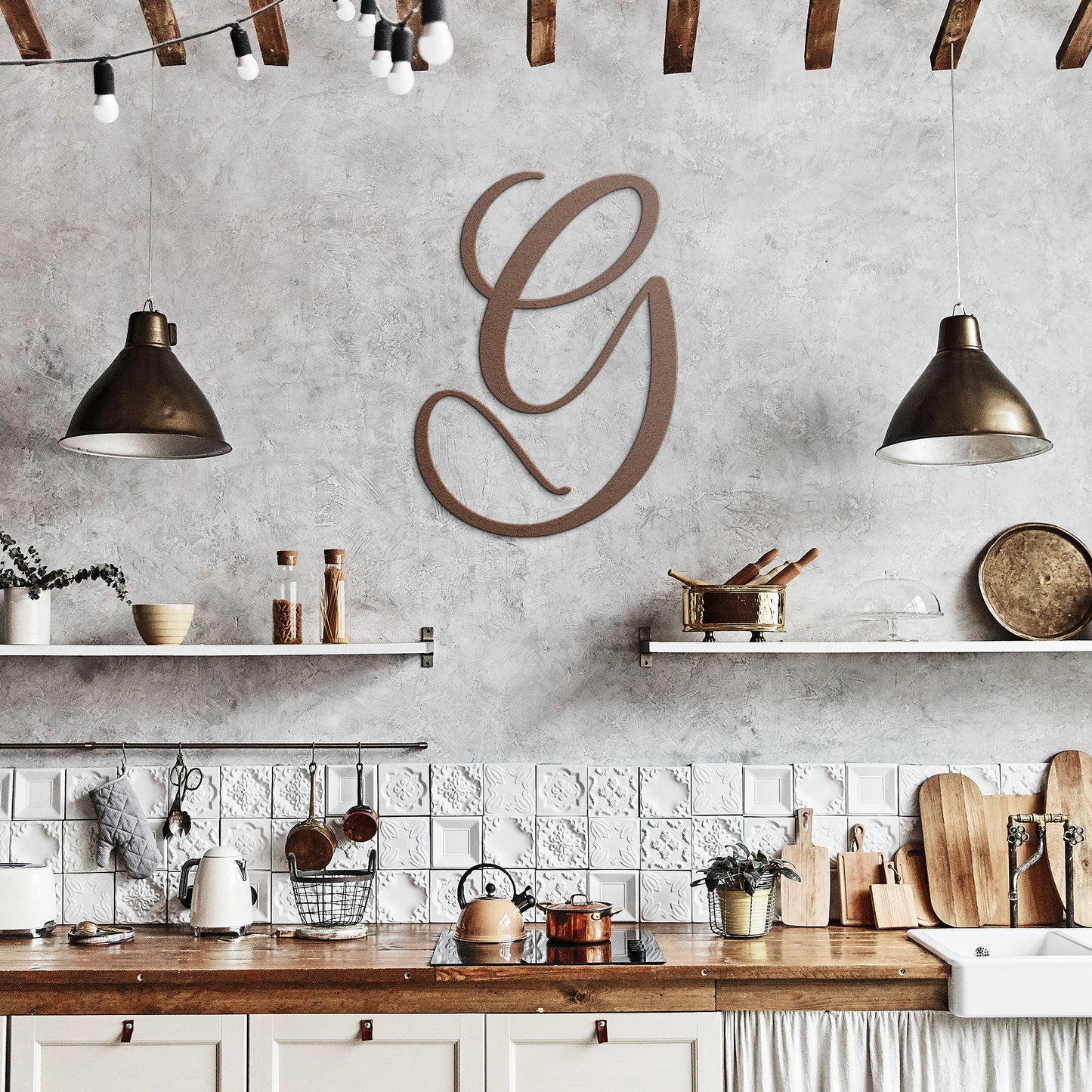 Script Letter G, Your Initial - Country Proud USA