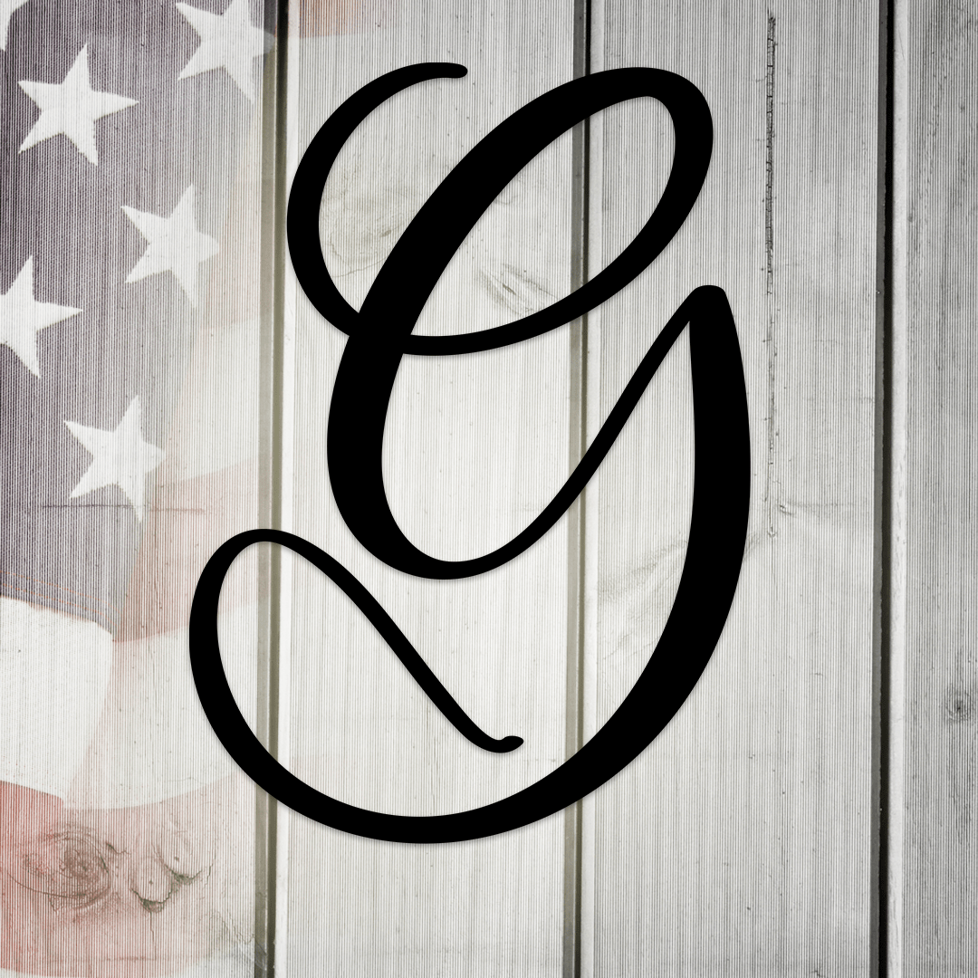 Script Letter G, Your Initial Metal Wall Art Home Decor