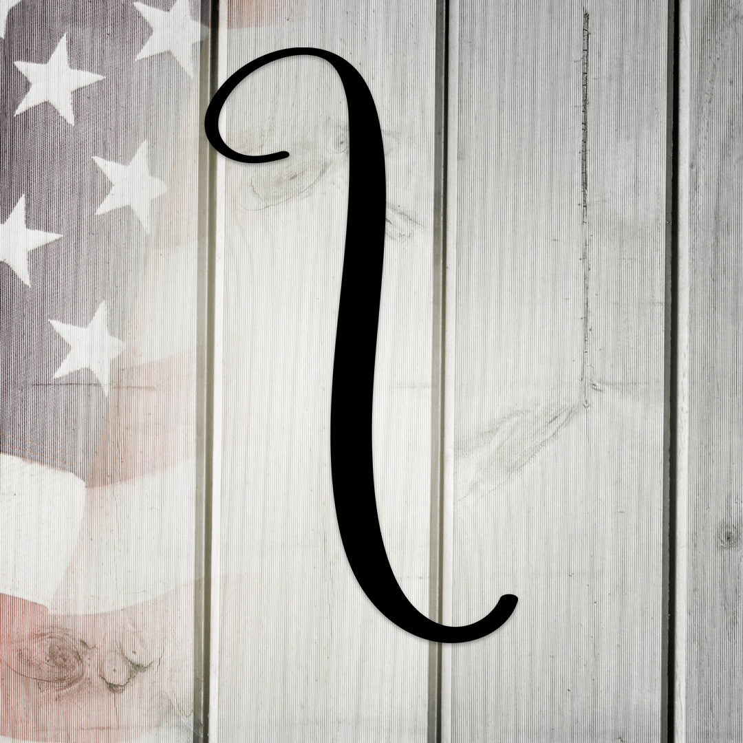 Letter I, Script Metal Wall Art Home Decor