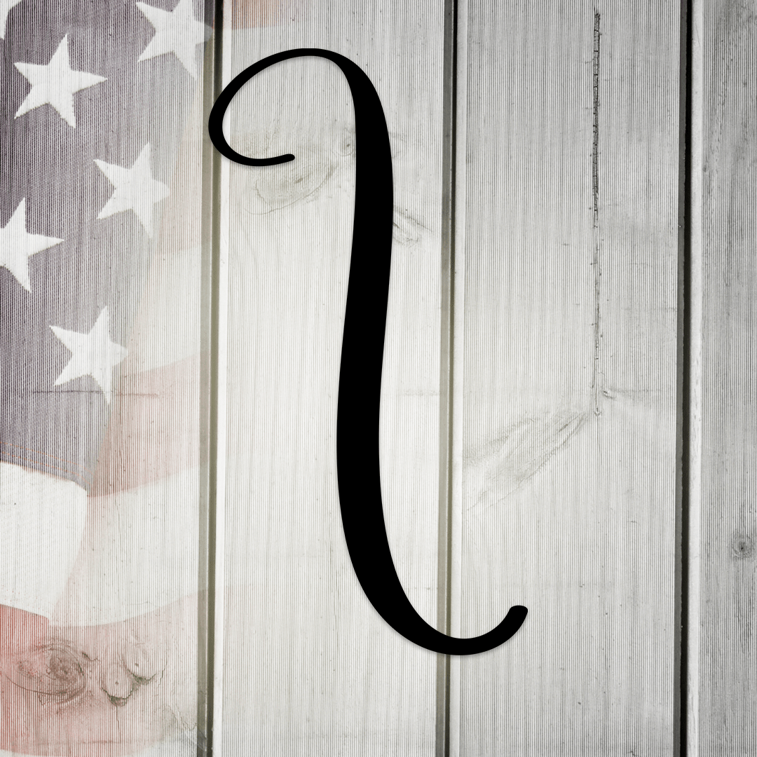 Letter I, Script Metal Wall Art Home Decor