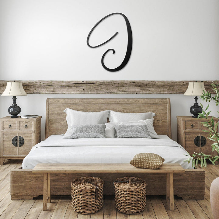 Script Letter J, Your Initial Metal Wall Art