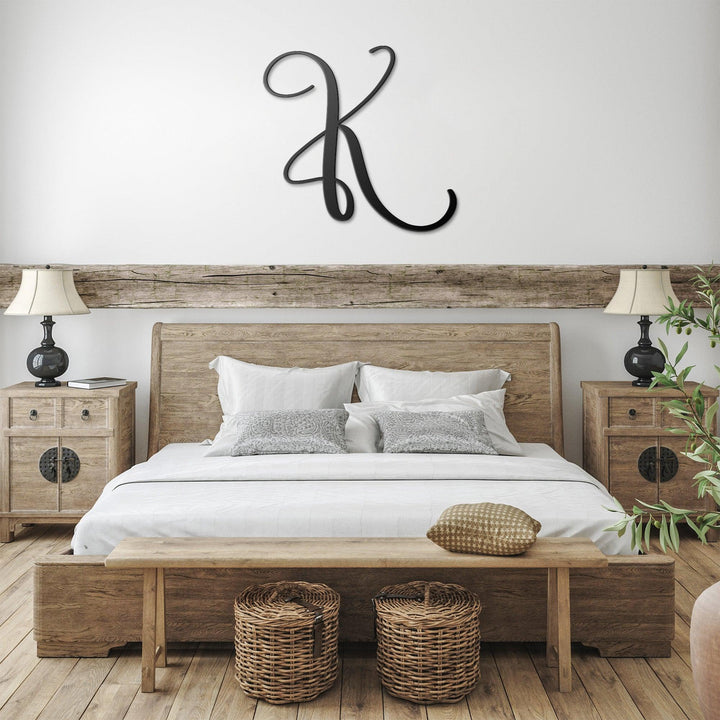 Script Letter K, Your Initial Metal Wall Art Decor
