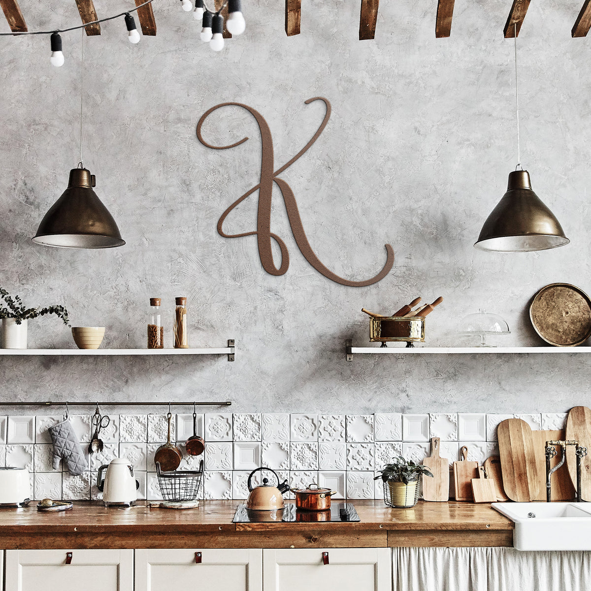 Script Letter K, Your Initial - Country Proud USA