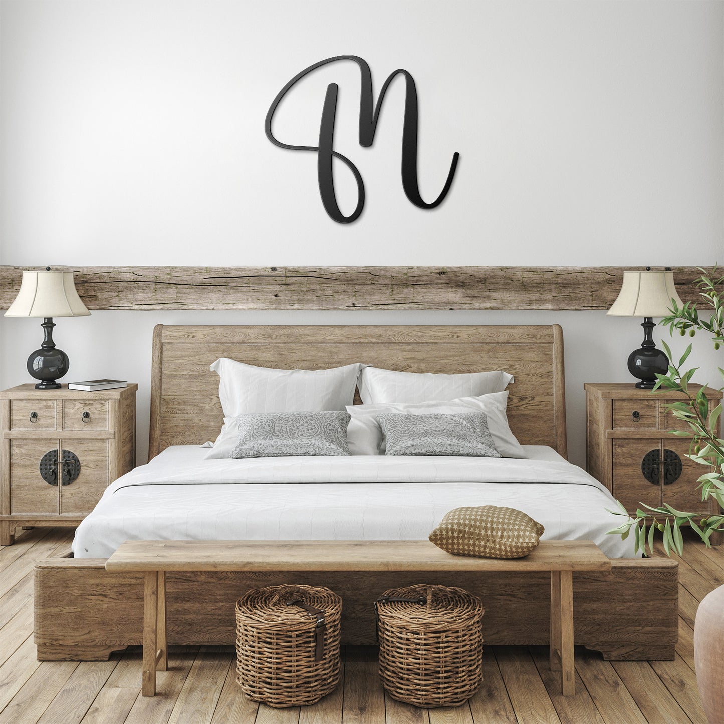 Script Letter M, Your Initial Metal Wall Art Decor