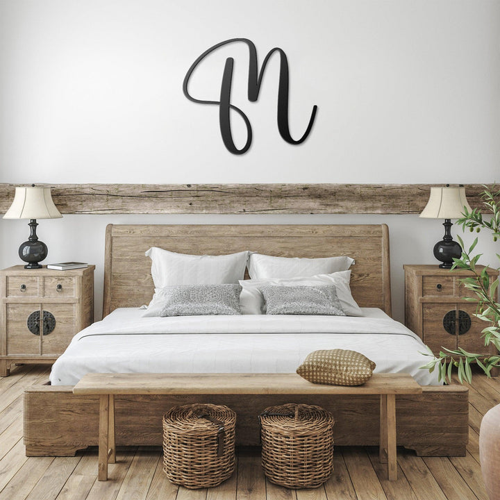 Script Letter M, Your Initial Metal Wall Art Decor