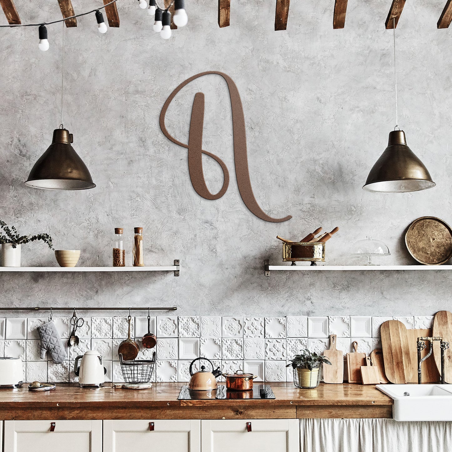 Script Letter N, Your Initial - Country Proud USA